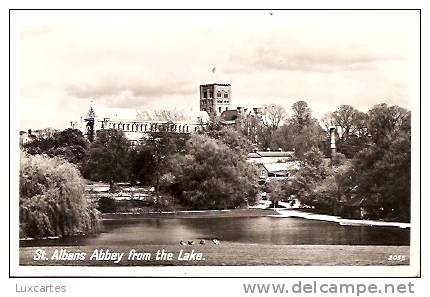 ST. ALBANS ABBEY FROM THE LAKE. 2055. - Hertfordshire