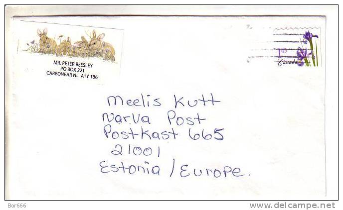 GOOD Postal Cover CANADA To ESTONIA 2005 - Good Stamped: Flowers - Brieven En Documenten