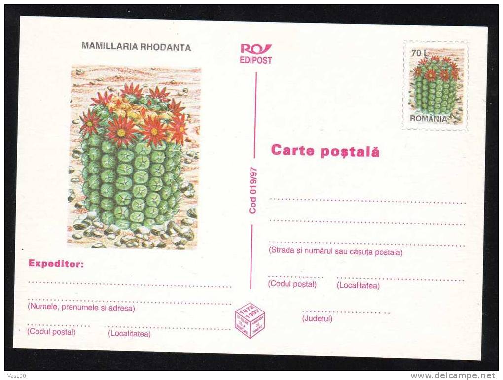 ROMANIA 1997 Entier Postaux Stationery POSTCARD,with Cactusses,cactus. - Sukkulenten