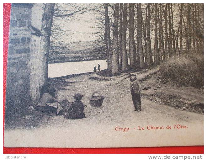 CPA -( 60-OISE )-CERGY -LE CHEMIN DE L'OISE-ANIMEE-CARTE EN BON ETAT. - Cergy Pontoise