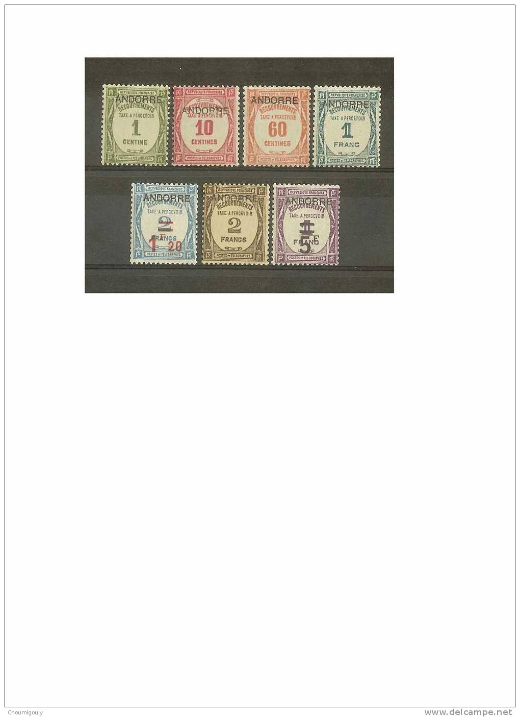 Andorre Taxe N° 9/15 Série Complète, Neufs Sans Charnière TTB - Unused Stamps