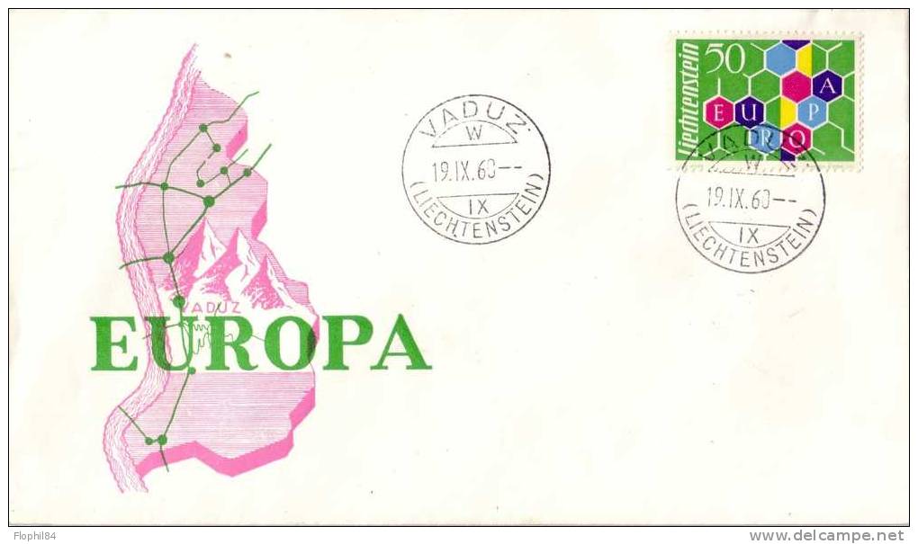 EUROPA-LIECHTENSTEIN-SUR LETTRE RARE 19-9-1960 N°355 - FDC