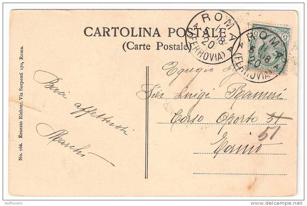 Italia 1908. Cartolina P. Di  ROMA - Terrazza Della Villa Pamphili Con Veduta Di S. Pietro.. - Entero Postal