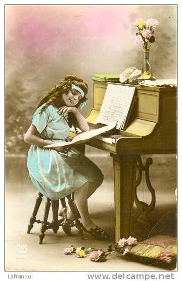 ARTISTES-ref 340- Musique -instruments De Musique -la Lecon De Piano - Theme Enfants Pianos  - - Musique Et Musiciens