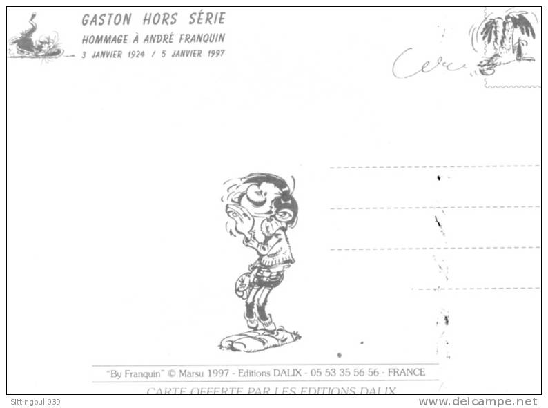 FRANQUIN. CP GASTON HORS SERIE. HOMMAGE A ANDRE FRANQUIN. 3 JANV 1924 / 5 JANV 1997. EDITIONS DALIX 1997. - Cartes Postales