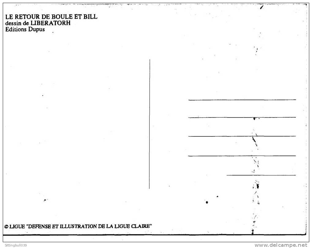 BOULE ET BILL. TRES RARE CARTE PASTICHE PIRATE. SD 1985. LIGUE DEFENSE ET ILLUSTRATION DE LA LIGUE CLAIRE - Cartes Postales
