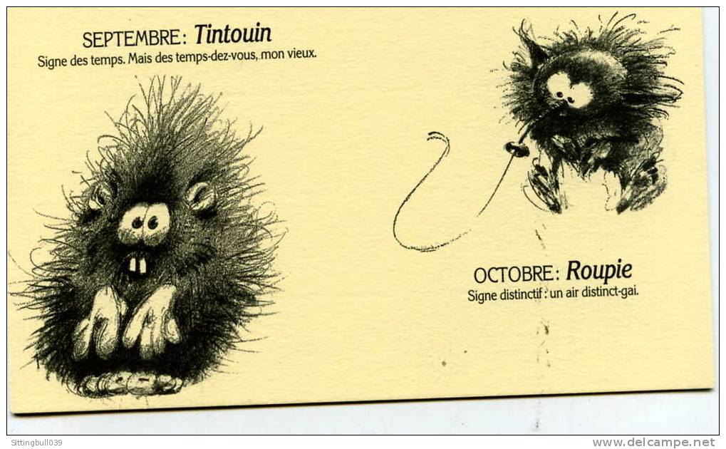 FRANQUIN - DELPORTE. L'HORRORSCOPE 1989. TRES RARE CARTE DE VOEUX  DES EDITIONS DUPUIS, SOUS FORME DE DEPLIANT.