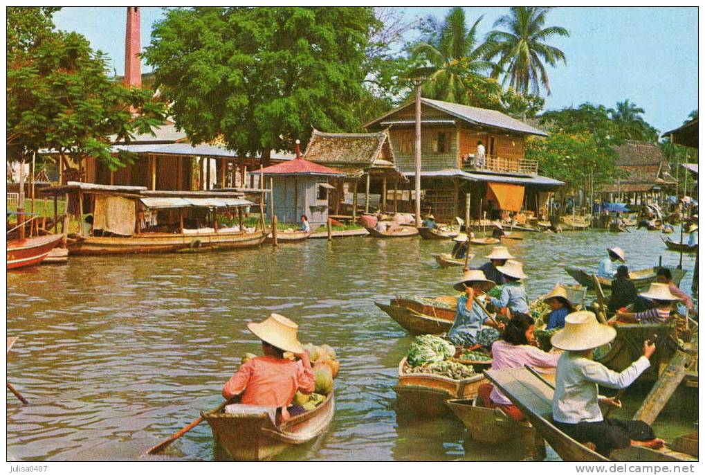 BANGKOK (Thailande) Cpsm Marché Sur L'eau Animation - Thaïlande