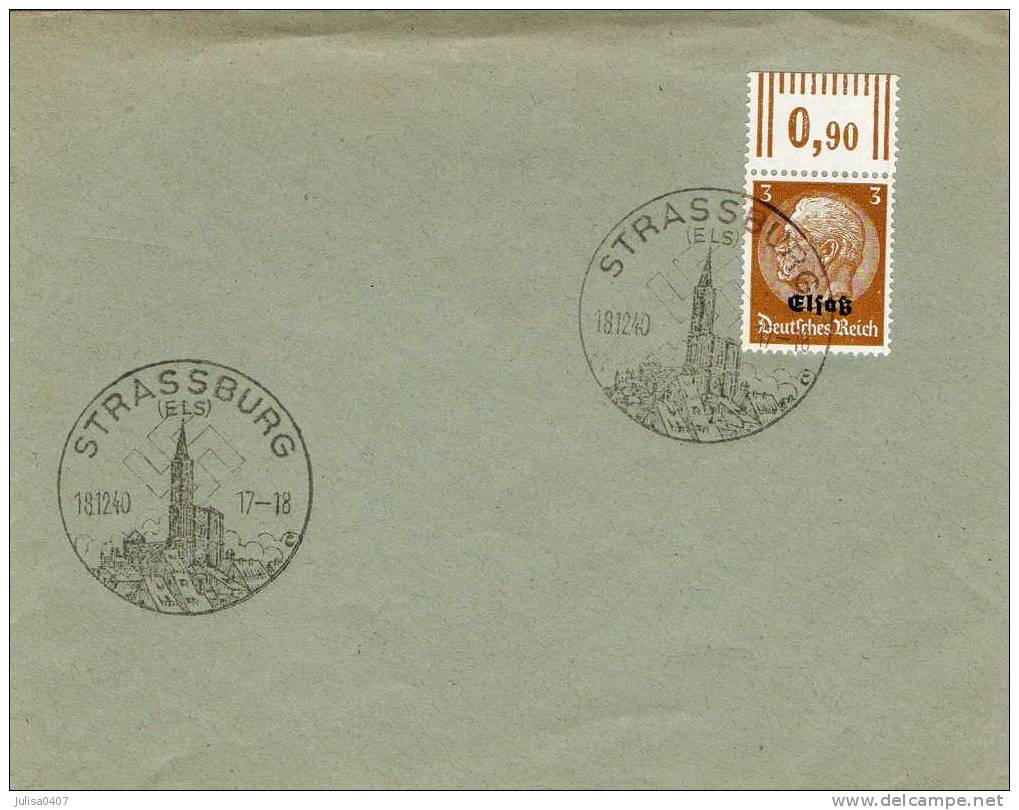 STRASBOURG Enveloppe Souvenir Philatelique Occupation Allemande 1940 - Lettres & Documents