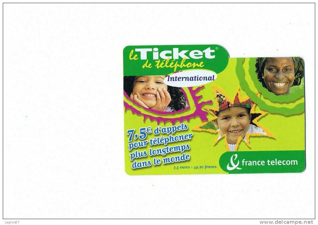 TICKET TELEPHOE7.5 € - 31/03/2003 - Billetes FT