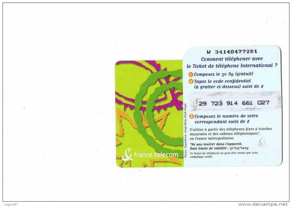 TICKET TELEPHOE7.5 € - 31/03/2003 - Tickets FT