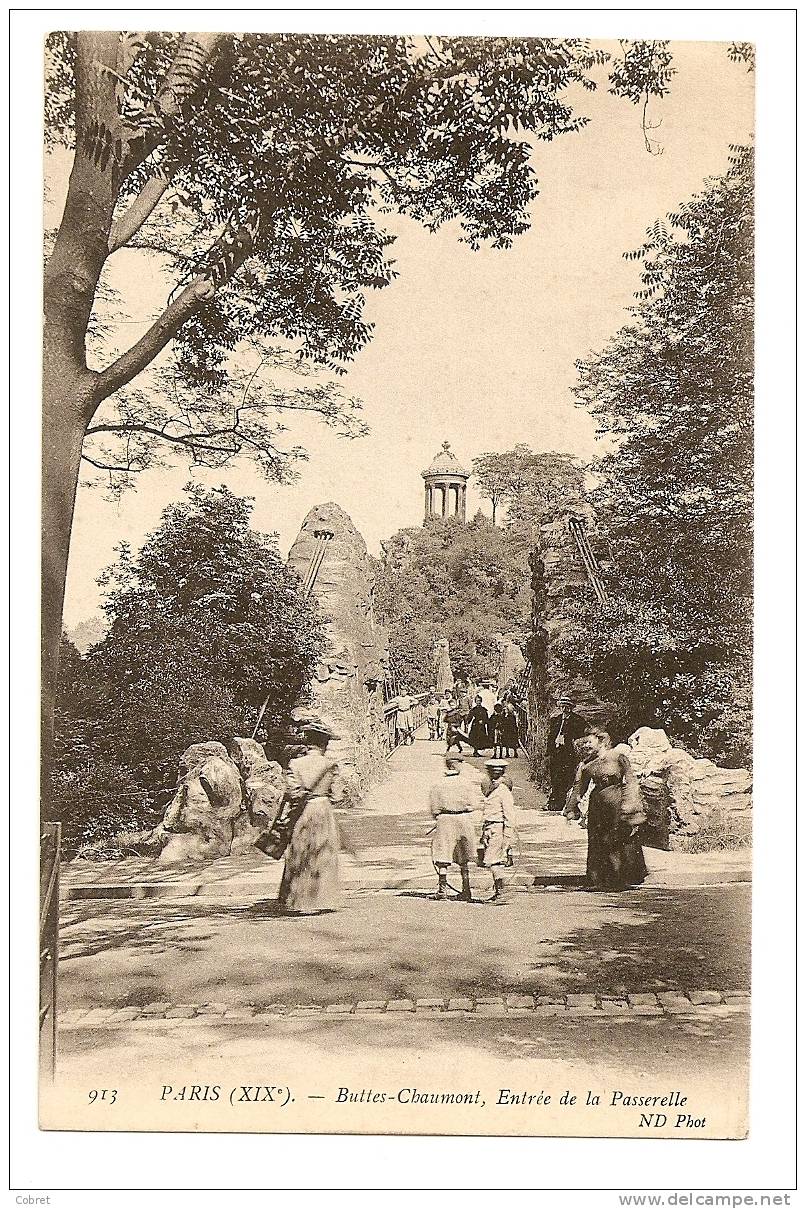 PARIS - Buttes Chaumont, Entrée De La Passerelle - Arrondissement: 19