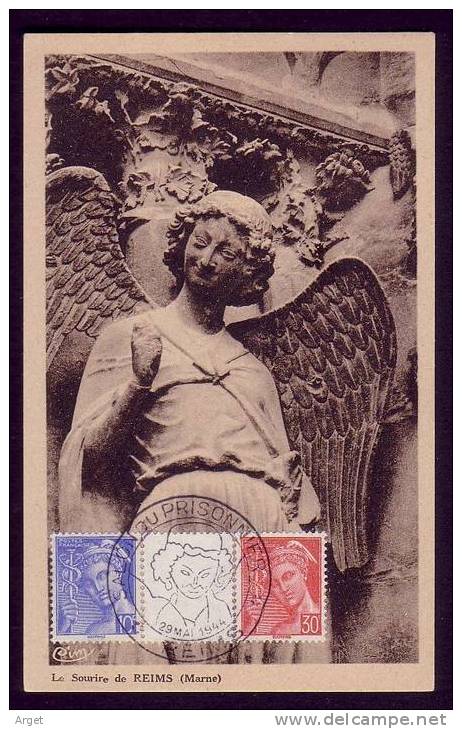 Carte-Maximum FRANCE N°Yvert 546+547 (Mercure) Obl Ill Reims 29.5.44 - 1940-1949