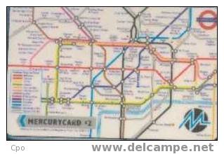 # UK_OTHERS MERCURY-MS22 Map Underground 2 Gpt 07.90 Tres Bon Etat - [ 4] Mercury Communications & Paytelco
