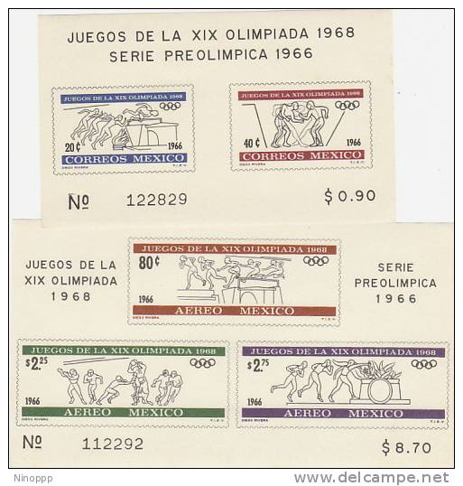 Mexico-1966 Preolympics Souvenir Sheets   MNH - Mexico