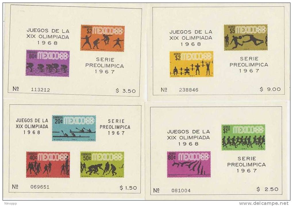 Mexico-1967 PreOlympic Games Souvenir Sheets MNH - Mexico