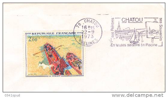 1973  France  78  Chatou  Peinture Pittura Painting  Impressionisme Derain  Sur Enveloppe - Impresionismo