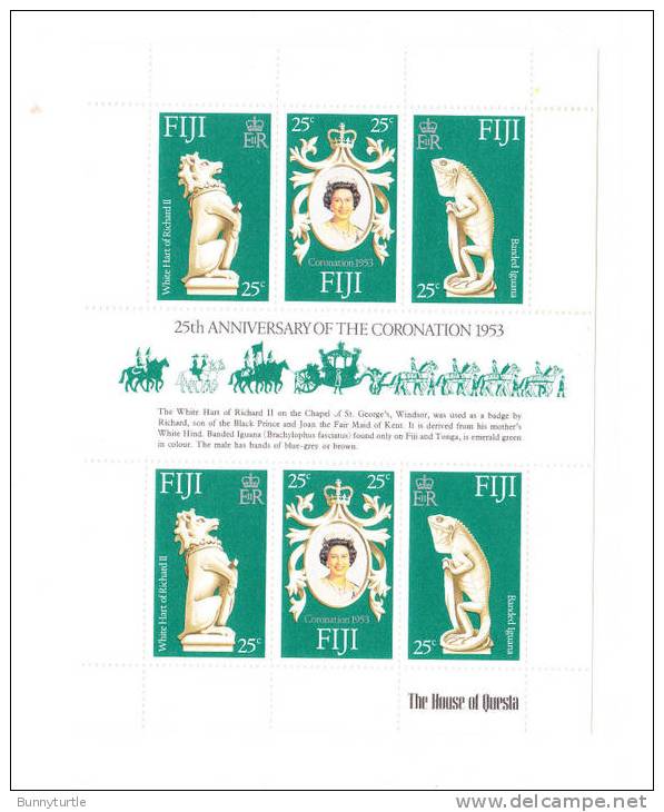 Fiji 1978 QE II Coronation Anniversary Omnibus S/S MNH - Fiji (1970-...)