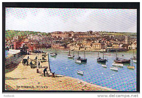 Super Early J. Salmon - Artist C.T. Howard Postcard The Harbour & Lighthouse St Ives Cornwall - Ref 439 - St.Ives