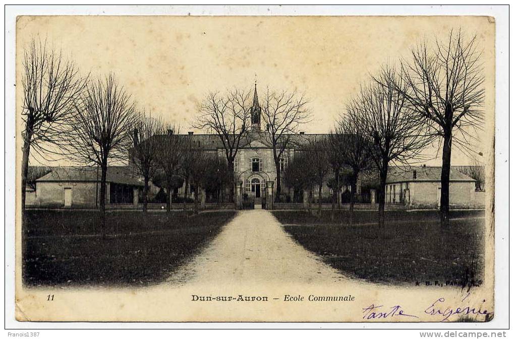 Ref 155 - DUN-sur-AURON - école Communale - 1904 - Dun-sur-Auron