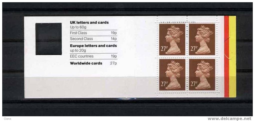 CARNET GB £1.08 - GF1** (Barcode Booklets Section C). - Postzegelboekjes