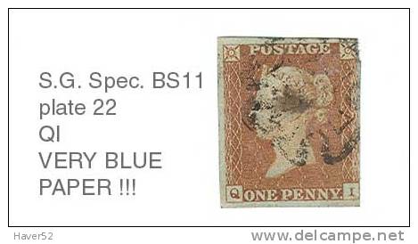 SG Spec. BS11 -pl.22 : Zie Scan! FEL BLAUW PAPIER !!!! VERY BLUE PAPER !! - Gebraucht