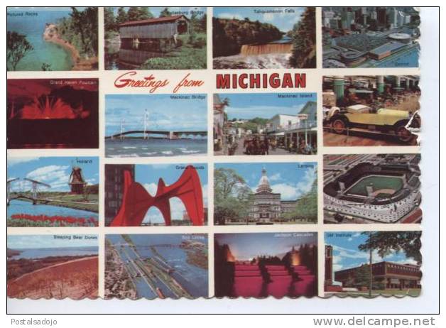 (EUA121) MICHIGAN  . BRIDGE, STADIUM, MOHLEN, DETROIT, ... - Andere & Zonder Classificatie