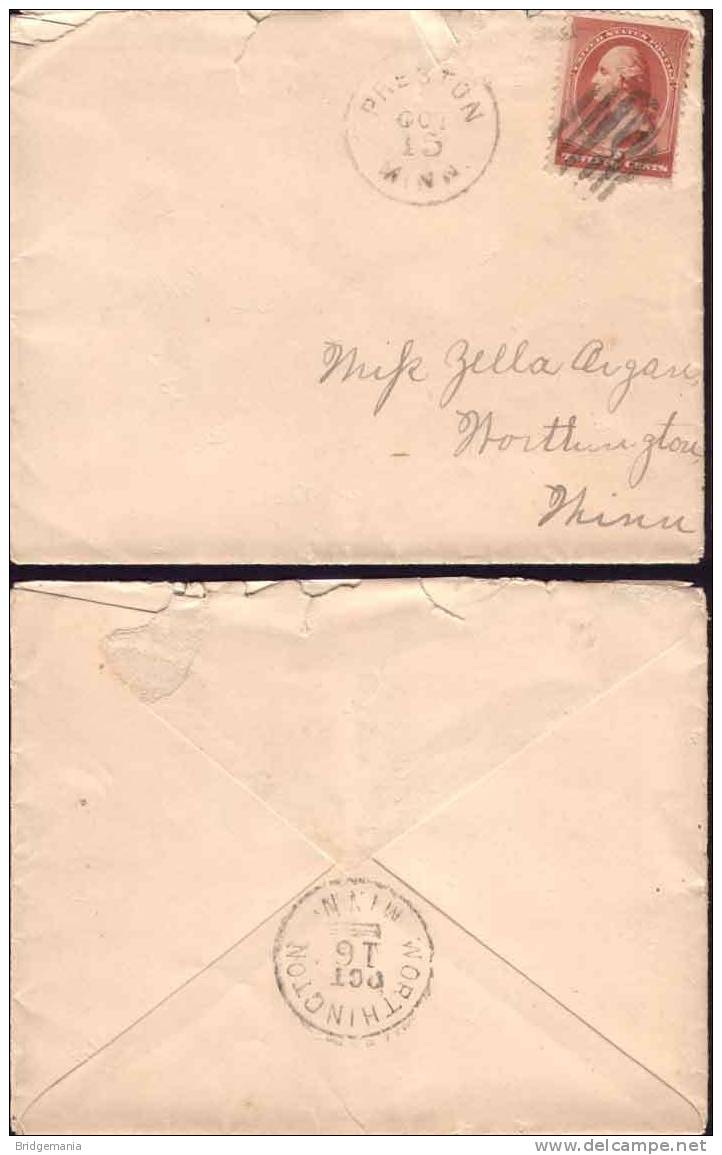 AA81 - United States OLD VF 2 Cents LETTER From PRESTON To WORTHINGTON - Storia Postale