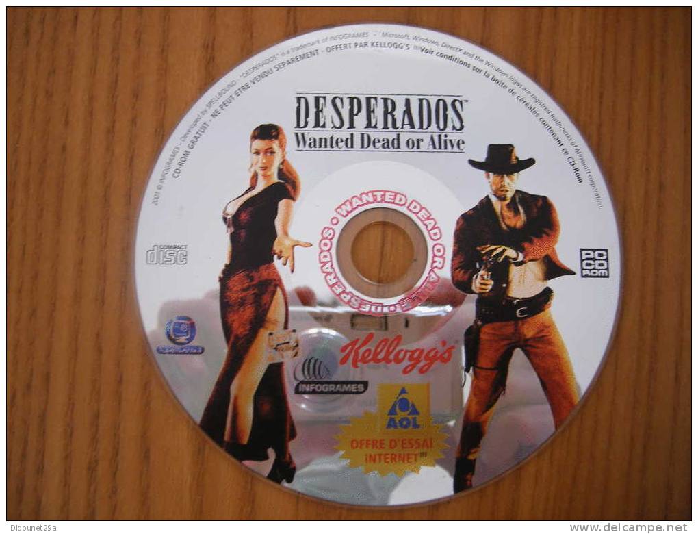 CD-ROM - KELLOGG´S/AOL - Jeu "DESPERADOS, Wanted Dead Or Alive - CD