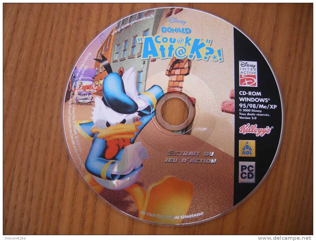 CD-ROM - KELLOGG´S/AOL/Disney INTERACTIVE - Extrait Du Jeu "DONALD COUAK ATTAK" - CD