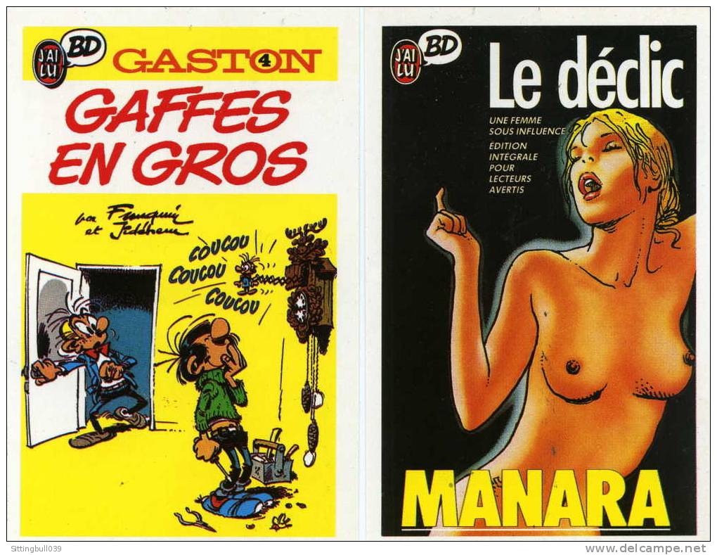 DESSINATEURS DIVERS. RARE SERIE COMPLÈTE DE 6 CARTES POSTALES PUB POUR LES ED. J´AI LU BD 1988, FRANQUIN, PRATT, Etc.... - Postcards