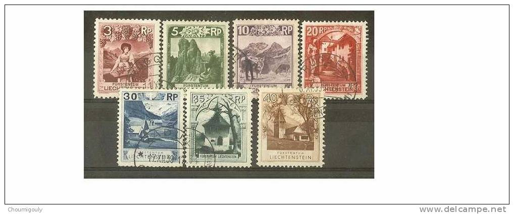 Liechtenstein, N° 94/101 Sauf N°98, 7 Valeurs, Oblitérés TB - Usados