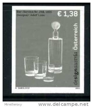 DESIGN  / VERRES ET CARAFE D ADOLF LOOS / AUTRICHE / EPREUVE NOIRE / SCHWARTZ DRUCK / AUTRICHE - Glas & Fenster