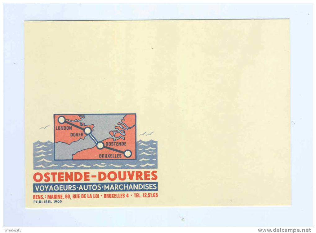 Carte PUBLIBEL Ostende-Douvres 1909  Neuve - Sans Empreinte De Timbre - Statut De SPECIMEN  --  B2/335 - Publibels