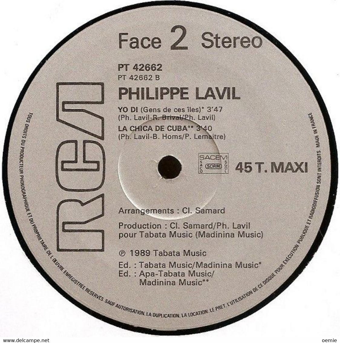 PHILIPPE  LAVIL  LA  CHICA  DE  CUBA - 45 T - Maxi-Single
