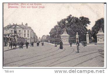 Bruxelles,Belgium , Parc Et Rue Royale, Old Postcard - Prachtstraßen, Boulevards