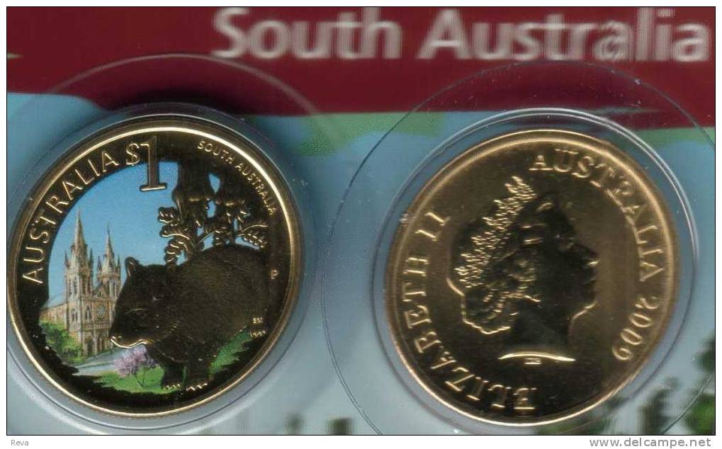 AUSTRALIA $1 WOMBAT ANIMAL  SOUTH A. COLOURED QEII HEAD 1YEAR TYPE 2009 UNC NOT RELEASED READ DESCRIPTION CAREFULLY!! - Münz- Und Jahressets