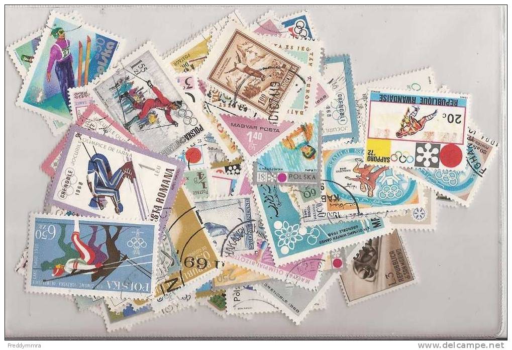 1 Lot De 70 Timbres ( Sports D'hiver) - Hiver