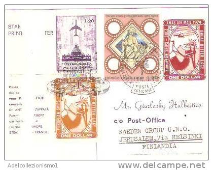 29149)cartolina One Dollar Con 20£ Vaticane +20£ Aerea Vaticane + Annullo - Tarjetas – Máximo