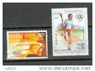 Jeux Olympiques 1984 LOS ANGELES (lot 01) - AUSTRALIE - CAMBODGE (lot De 2 Timbres) - Sommer 1984: Los Angeles