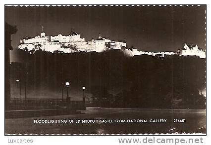 FLOODLIGHTING OF EDINBURGH CASTLE FROM NATIONAL GALLERY. - Midlothian/ Edinburgh