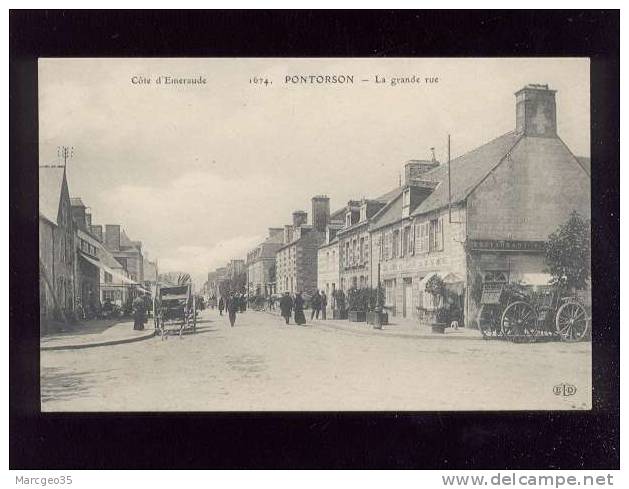 Pontorson La Grande Rue édit.ELD N° 1674 Animée Restaurant Jean Leroy  Belle Carte - Pontorson