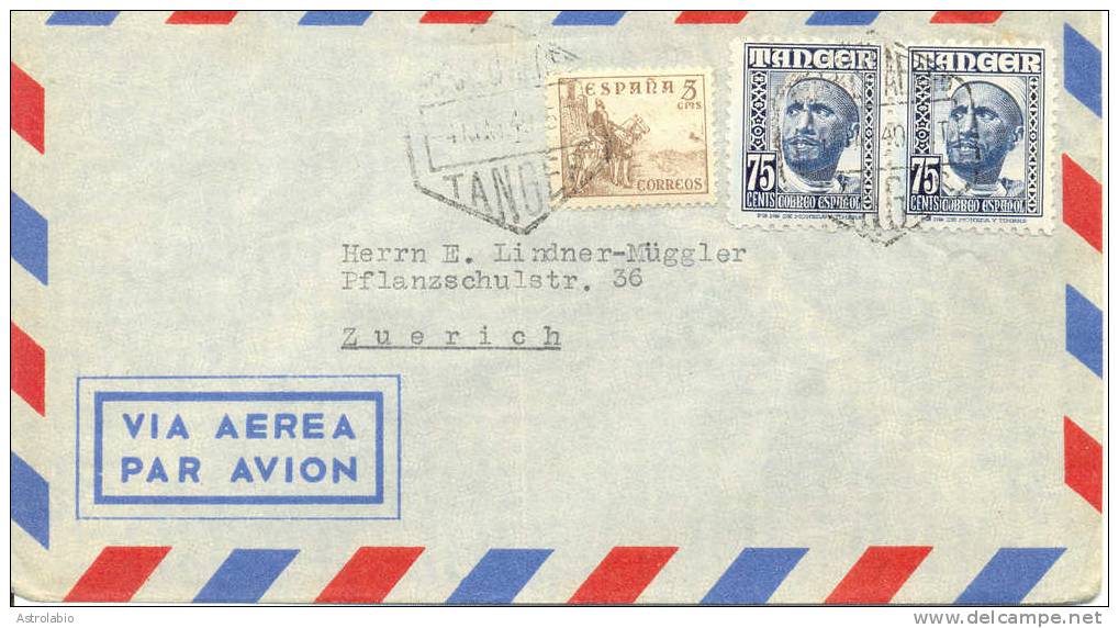 Maroc Espagnol 1949 " Lettre A Suisse " Affranchissement Mixte. Cover - Marruecos Español