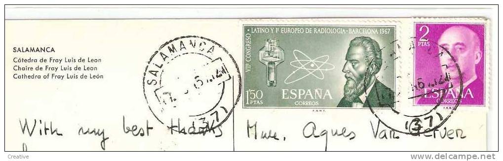 ESPAÑA,Espagne,Spain,Spanje.SALAMANCA .1967 Catedra De Fray Luis De Leon(2scans) - Salamanca