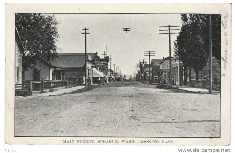 Sprague WA  Street Scene, 1900s Vintage Postcard - Andere & Zonder Classificatie