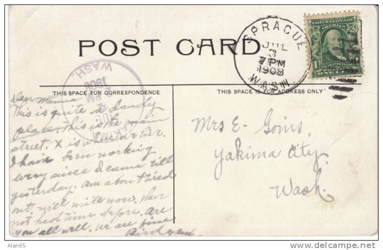 Sprague WA  Street Scene, 1900s Vintage Postcard - Other & Unclassified