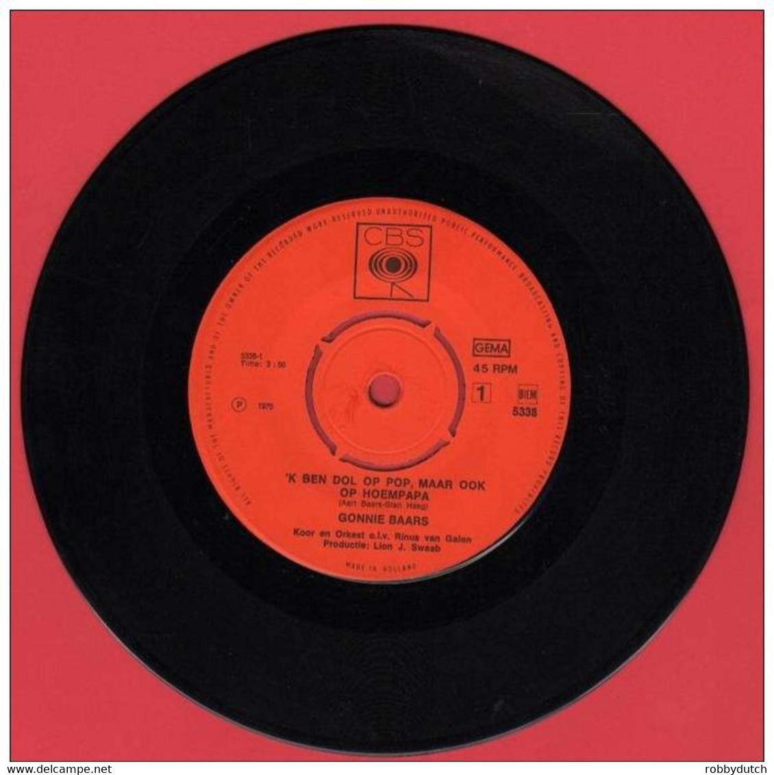* 7" *  GONNIE BAARS  - 'K BEN DOL OP POP / IN M'N SWIMMING POOL (Holland 1970 Ex-!!!) - Autres - Musique Néerlandaise