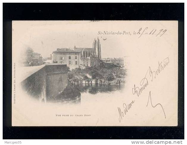 St Nicolas Du Port Vue Prise Du Grand Pont édit.renauld Voyagée En 1899  Belle Carte Précurseur - Saint Nicolas De Port