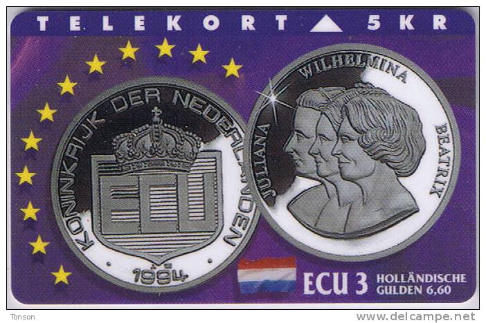 Denmark, TP 073A, ECU-Netherland, Mint, Only 3000 Issued, Coins. - Dänemark