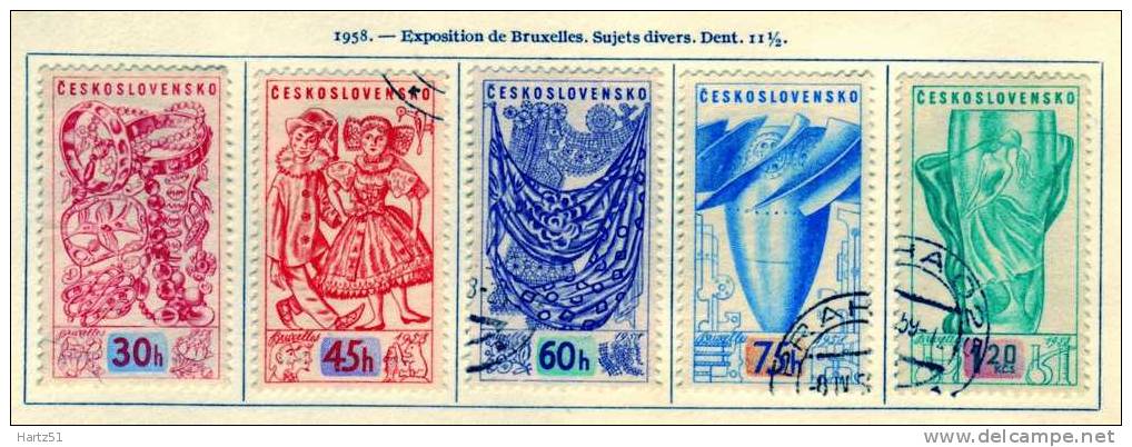 Tchécoslovaquie, CSSR : N° 952/956 A (o) 2 Scann - Usados